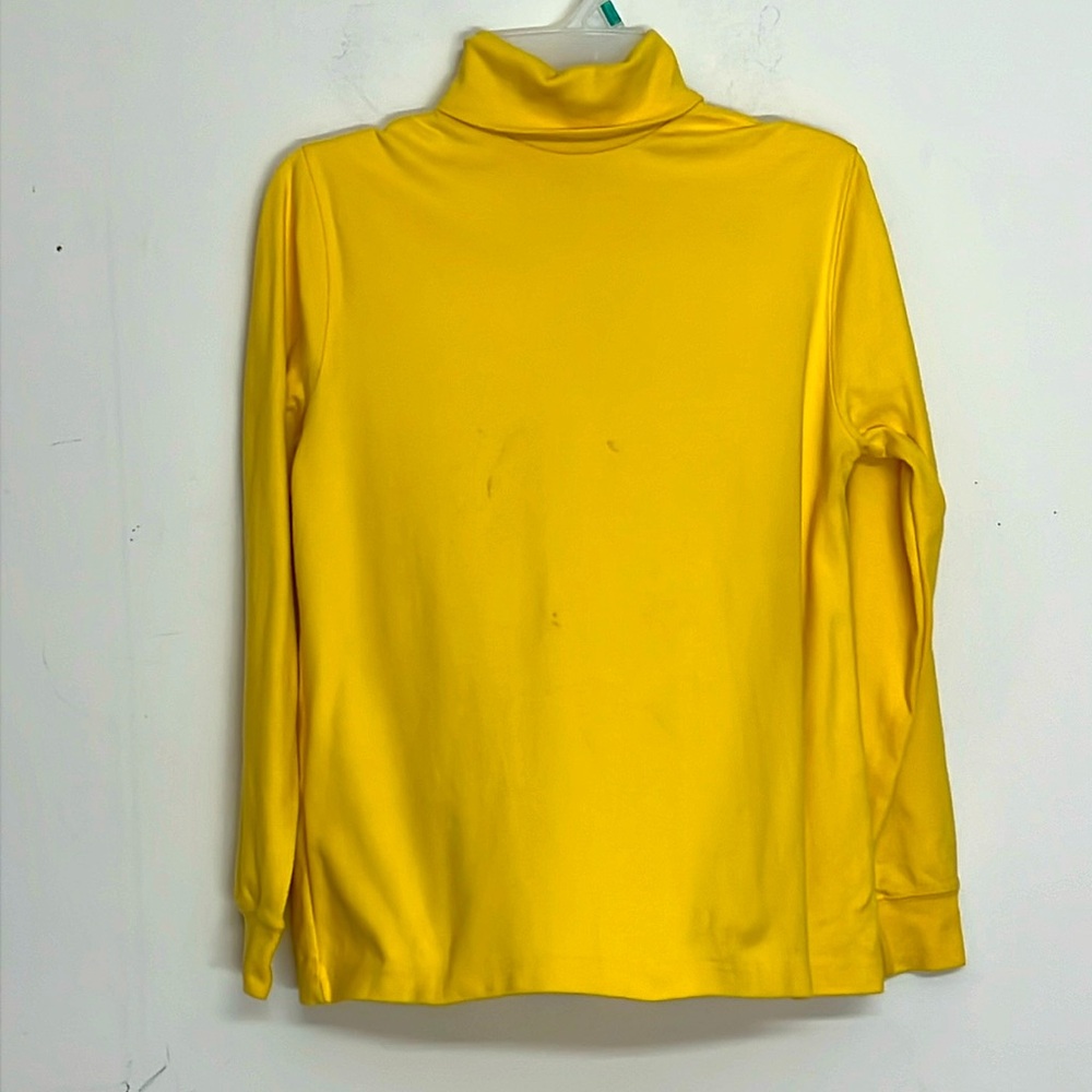 🌞 Lands’ end yellow long sleeve fitted pullover turtleneck sweater women size S